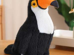 Plüschvogel Tukan Plüsch-Maskottchen Kuscheltier Weiß 30cm