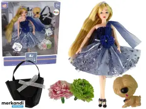 Baby Emily Puppe mit Hundetasche Blumen