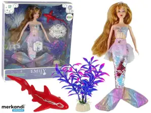 Kinder Puppe Emily Meerjungfrau Rosa Accessoires