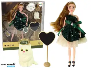 Emily Baby Doll Holzherz weißes Kätzchen