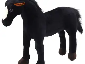Plüsch Pferd Plüsch Maskottchen Kuscheltier Schwarz 40cm x 37cm
