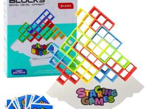 Tetris Tower Balancing Ferdighetsspill 48 blokker 22 fargekort