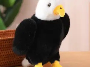Plüsch Adler Vogel Plüsch Maskottchen Kuscheltier Schwarz & Weiß 25cm