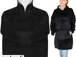 XXL Kapüşonlu Sweatshirt Siyah Battaniye OSI 00009388