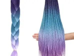 Synthetische Haare Ombre Zöpfe Himmel/Pink W10342