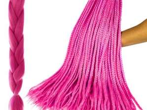 Synthetische Haare Zöpfe dunkelrosa