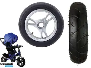 Rueda de plástico con neumático de goma inflable delantero PRO600