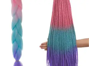 Cheveux synthétiques tresses ombre rose/violet W10341
