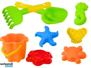 Sand set bucket strainer molds 8 pieces colorful