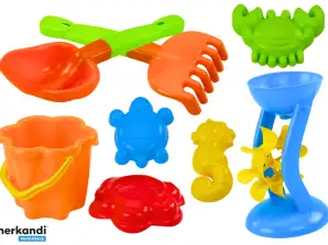 Sand set bucket grinder strainer molds 9 pcs colorful