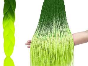 Synthetische Ombre-Zöpfe grün/neon W10344