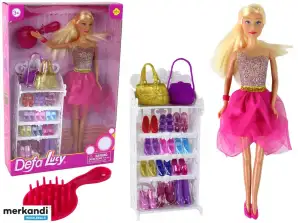 Puppe Lucy Kleid Rosa Glitzer Set Schuhe