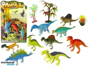 Set di figurine di dinosauro 9 pezzi colorati