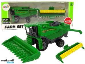Landwirtschaftliches Fahrzeug Harvester mit Anbaugerät Grün Gelb