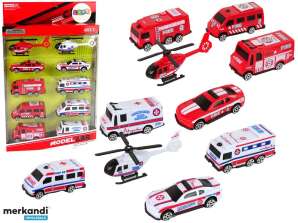 Fahrzeug-Set Autos Fahrzeuge Feuerwehr Krankenwagen