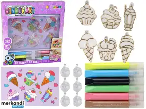 Conjunto creativo de vitrales, pintura seca, helados y dulces 3D