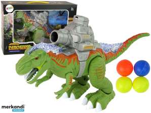 Dinosaurus met katapult loopt schiet groen
