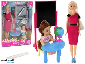 Doll Teacher With Student School Accessories