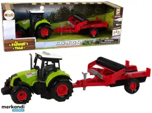 Tractor with Cultivator for Kids Lights Sounds Green