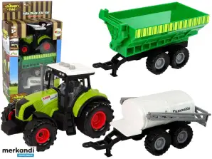 Set Traktor mit Maschinen Anhänger Tanker LED Sounds