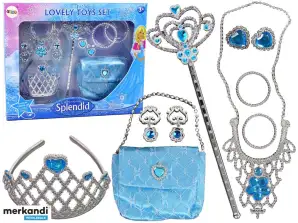 Little Princess Set Corona Palla di Carnevale Blu Accessori