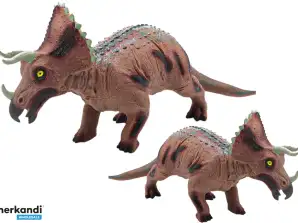 Figurina Grande Dinosauro Triceratopo Suono 36 cm Marrone