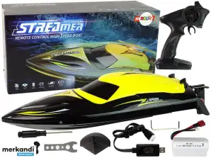 Bateau à moteur R/C 2.4G jaune 35 KM/H