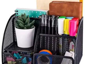Organizator za pisalno mizo 6 predelnic črn