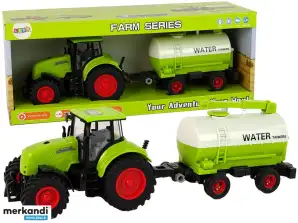 Tractor with Trailer Big Wheels Green Farm