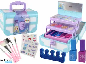Schoonheidset Cosmetica Make-up Nagels Blauw Koffertje