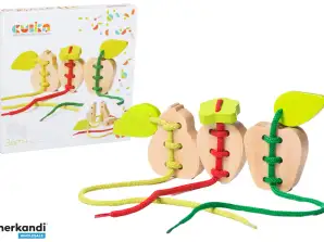 Wooden Toy on a String Interlaced Fruit Pear Apple Strawberry 14811