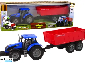 Traktor mit Anhänger Landwirtschaftliches Landwirtschaftsfahrzeug Blau