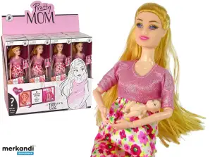 Zwangere Baby Doll Roze Jurk Bloemen