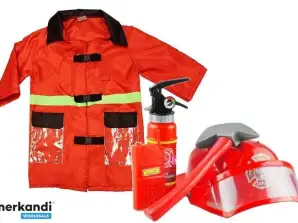 Véritable tenue de pompier pour enfants casque extincteur accessoires rouge