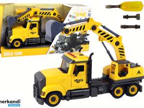 Camion pliant automatique avec grue jaune