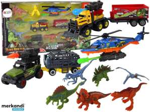 NEL 15943 Helikopter Dinosaurussen Voertuig Set 6 Stuks Kleurrijk