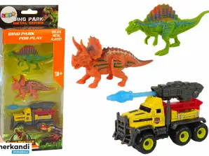 Dinosaurier Figuren Set Auto mit Rakete Gelb