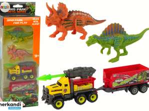 Dinosaurs Raketenauto-Set mit Anhänger Gelb