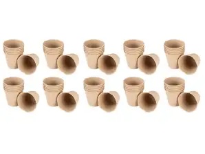 Peat Seedling Pots: 8 x 8 x 7.8 cm. 60 pieces