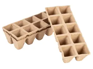 Pequeñas macetas de turba 2x5 agujeros 22 x 8.5 x 5.5 cm. 10 unidades