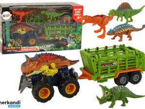NEL 16058 Dinosaurus Motief Voertuig Aanhanger 4 Stuks Dinosaurussen