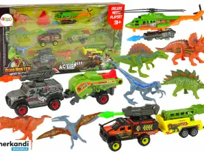 Hubschrauber Dinosaurier Fahrzeug Set 6-teilig bunt