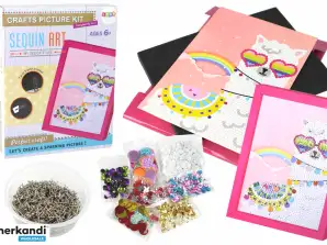 DIY Sequins Pin Kit Llama Frame Colorful