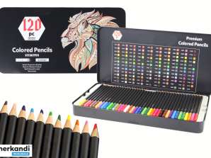 Set de crayons de couleur premium 120pcs. Liste de couleurs des différentes nuances