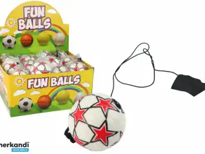 PU Fußball On Bounce Elastic Yo-Jo 6 cm Weiße Sterne