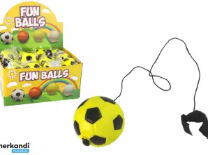 PU Football On Elastic Yo-Yo For Bouncing 6 cm Yellow
