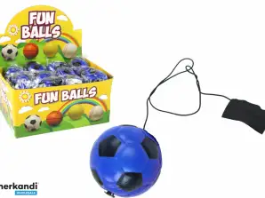 PU-Fußball auf elastischem Jo-Jo zum Springen 6 cm Blau