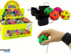 PU Ball mit Gummizug 6 cm 4 Farben Herzen