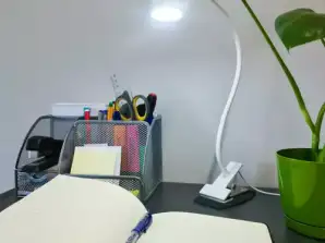Hvit skrivebordlampe med klips Izoxis 19455