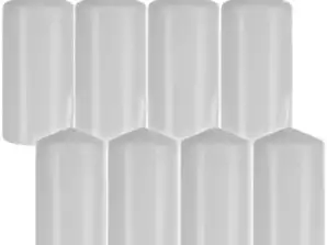 White Cylinder Candle - Set of 8 pcs